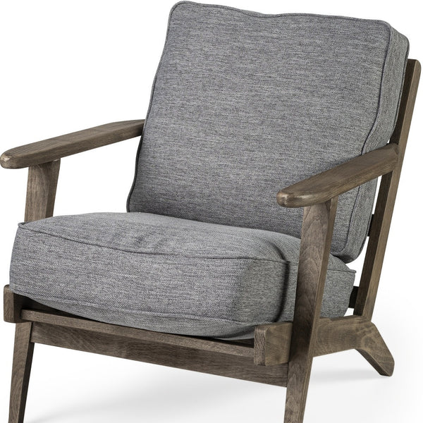 Homeroots 31" Gray And Brown Fabric Lounge Chair   380653