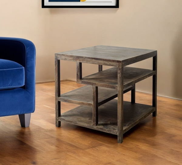 HomeRoots 22" Brown Solid Wood Square End Table - Versatile Design, Durable Craftsmanship & Stylish Storage Solutions 380654