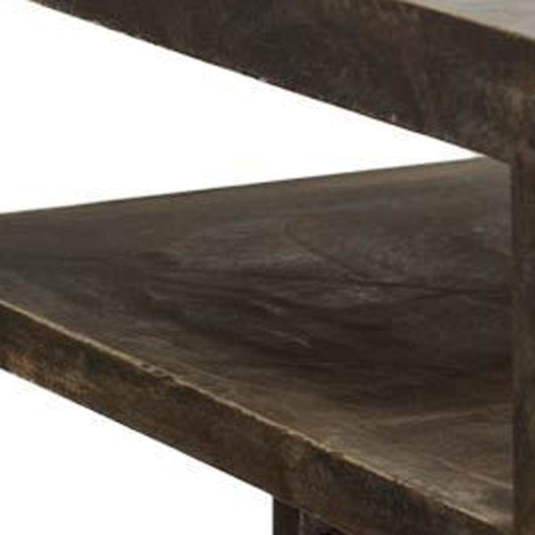 Homeroots 22" Brown Solid Wood Square End Table   380654