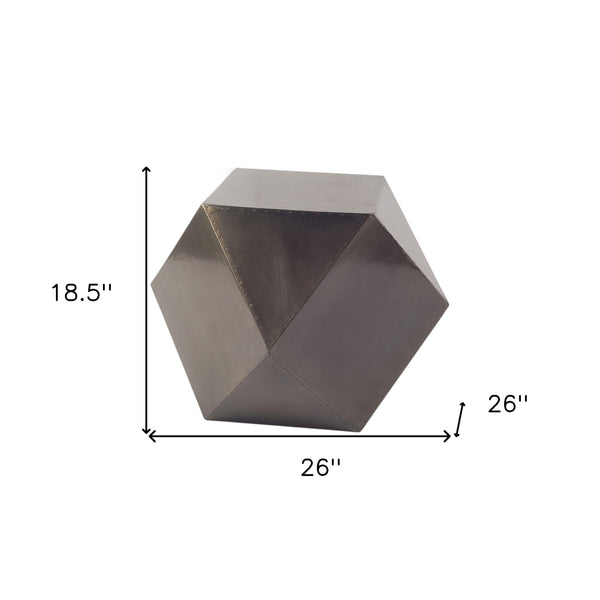 Homeroots 19" Black Iron Square End Table   380655