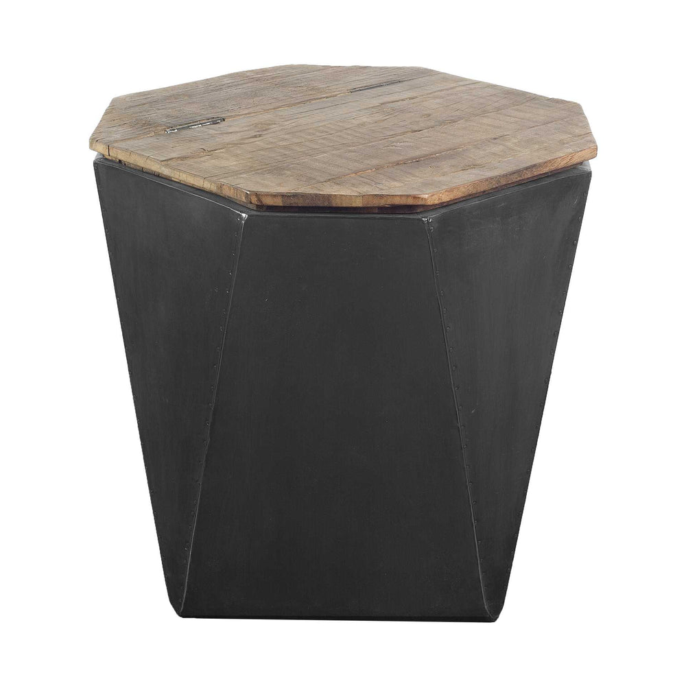 Homeroots 21" Black Solid Wood End Table   380665