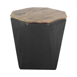 Homeroots 21" Black Solid Wood End Table   380665