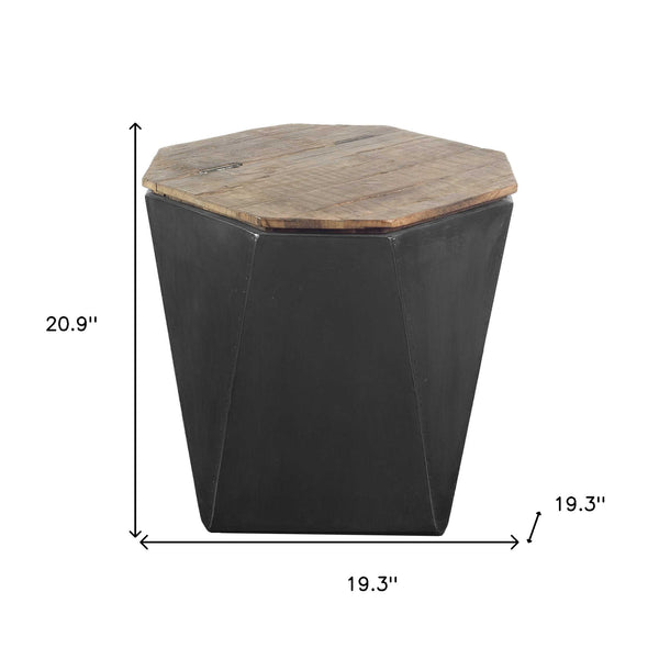 Homeroots 21" Black Solid Wood End Table   380665