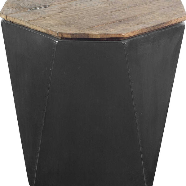 Homeroots 21" Black Solid Wood End Table   380665