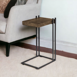 Homeroots 27" Brown Solid Wood Square End Table   380670