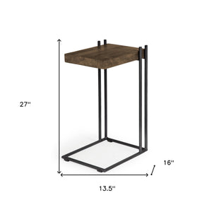 Homeroots 27" Brown Solid Wood Square End Table   380670