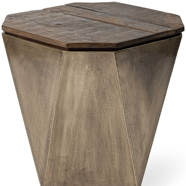 Homeroots 21" Brown Solid Wood End Table   380674