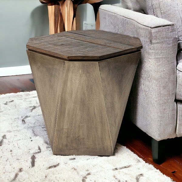 Homeroots 21" Brown Solid Wood End Table   380674