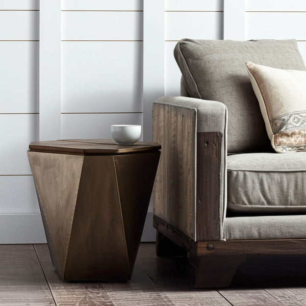 HomeRoots 21" Solid Wood Hexagon End Table in Classic Brown - Versatile, Durable, Perfect for Any Space 380674