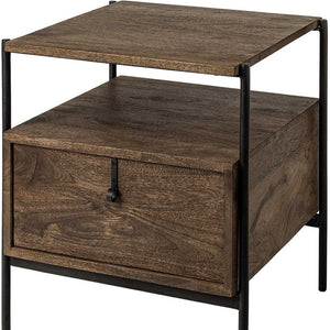 HomeRoots 24" Brown Solid Wood Square End Table – Timeless Design, Sturdy Build, and Versatile Storage Solution! 380675