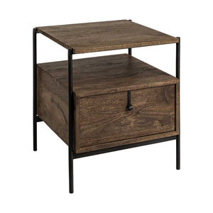HomeRoots 24" Brown Solid Wood Square End Table – Timeless Design, Sturdy Build, and Versatile Storage Solution! 380675