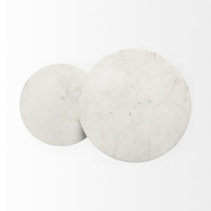 Homeroots 25" Black And White Marble End Table   380684