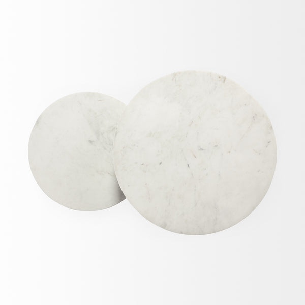 Homeroots 25" Black And White Marble End Table   380684