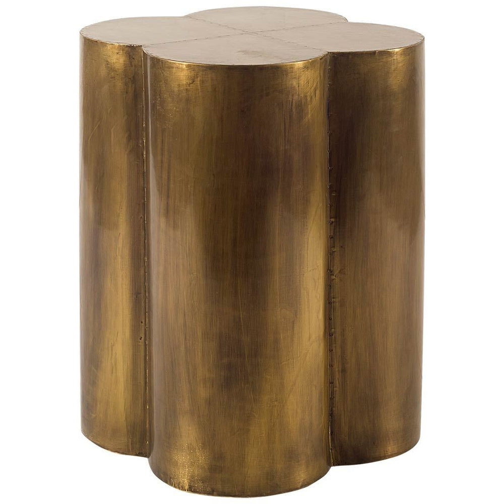 Homeroots 22" Brass And Antique Brass Brass End Table   380686