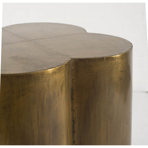 Homeroots 22" Brass And Antique Brass Brass End Table   380686