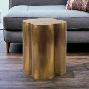 Homeroots 22" Brass And Antique Brass Brass End Table   380686