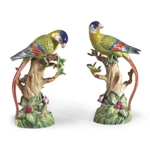 Chelsea House Parrot/Fruit Hand-Painted Porcelain Parrot Pair On Fruit Tree Branch — Vivid Detail, Elegant Accent Decor 380689