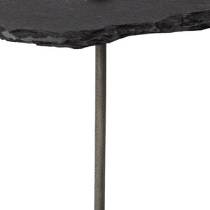 Homeroots 24" Slate Gray And Black Stone End Table   380689