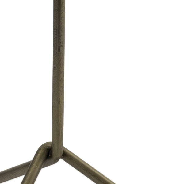 Homeroots 23" Gold And White Marble End Table   380693