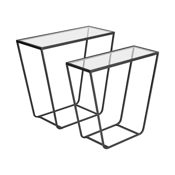 Homeroots 10" Clear Glass Frame Console Table   380697