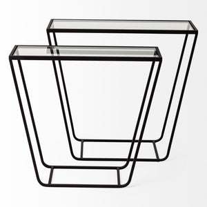 Homeroots 10" Clear Glass Frame Console Table   380697