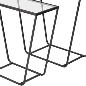 Homeroots 10" Clear Glass Frame Console Table   380697