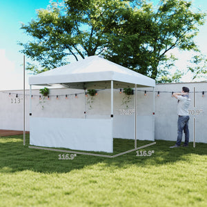 English Elm Outsunny 10x10 Pop up Canopy Uv50 Oxford Roof Adjustable Legs Wheeled Bag W2225P485603