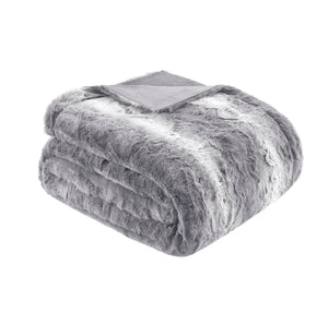 English Elm 1PC Luxe 108x90 Faux Fur Blanket with Serengeti Face and Mink Back for Cozy Plush Comfort Grey 8.86 L x 14.17 W x 7.09 H B035P341148