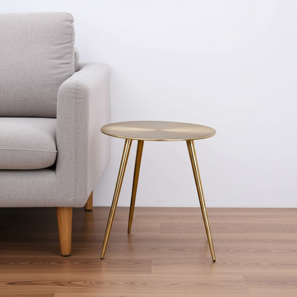 HomeRoots 17" Gold Metal Round End Table - Stylish Compact Accent for Small Spaces, Perfect for Any Room Decor 380712