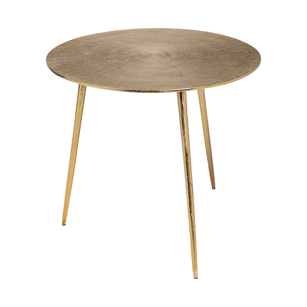 Homeroots 21" Gold Metal Round End Table   380714