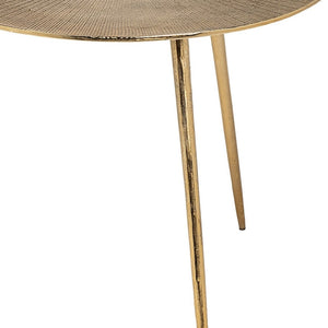 HomeRoots 21" Gold Metal Round End Table - Modern Accent for Living Room, Versatile Side Table & Nightstand 380714