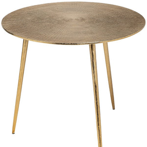 HomeRoots 21" Gold Metal Round End Table - Modern Accent for Living Room, Versatile Side Table & Nightstand 380714