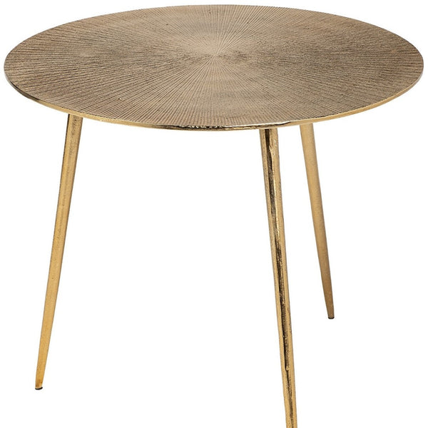 HomeRoots 21" Gold Metal Round End Table - Modern Accent for Living Room, Versatile Side Table & Nightstand 380714