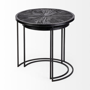 Homeroots Set Of Two 20" Black Round End Table   380716