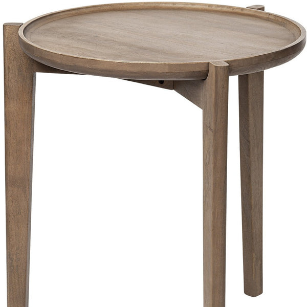 HomeRoots 24" Elegant Brown Round End Table - Sturdy Solid Wood Design for Modern & Traditional Interiors 380718