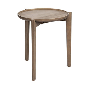 HomeRoots 24" Elegant Brown Round End Table - Sturdy Solid Wood Design for Modern & Traditional Interiors 380718