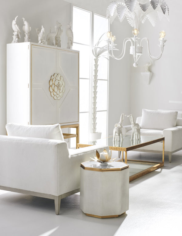 Chelsea House Cockatoos Elegant Hand-Glazed White Ceramic Pair, Sculptural Decor For Mantels, Shelves, Coastal Homes 14h x 7w x 5.25d 380755