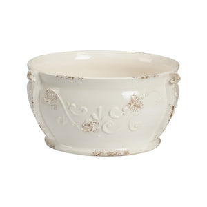 Chelsea House Monaco Hand-Finished Italian Ceramic Cachepot – 7"H X16" Elegant Glazed Planter For Indoor/Patio Decor 380765