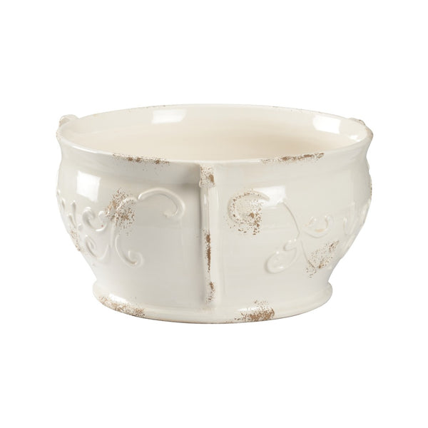 Chelsea House Monaco Hand-Finished Italian Ceramic Cachepot – 7"H X16" Elegant Glazed Planter For Indoor/Patio Decor 380765