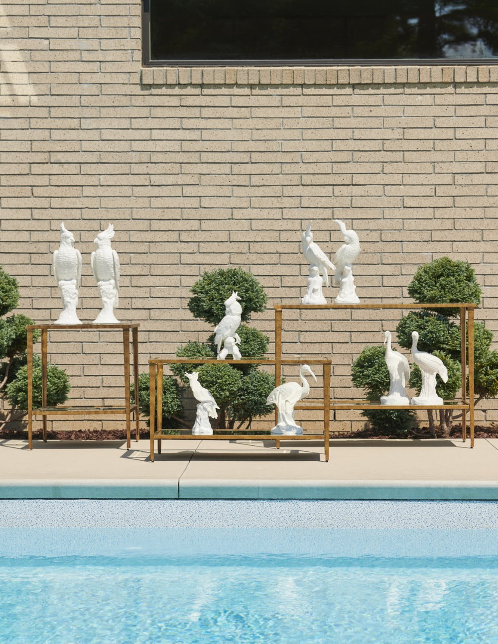 Chelsea House Large Parrots Hand-Finished Italian Ceramic Pair, 17.5" White Sculpted Mantel Accent For Home Decor 380766