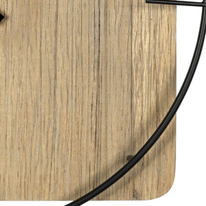 Homeroots 27" Minimalist Rustic Circle Wall Clock - Stylish Wood & Metal Design For Modern Home Decor   380775