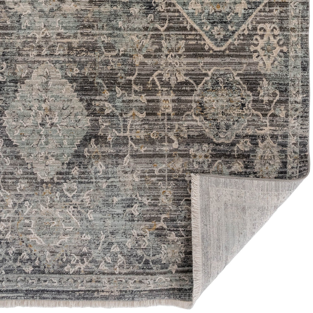 Capel Rugs Zenith-sarouk Luminous Area Rug Collection With Dynamic Texture And Natural Color Blending Design Slate, Ivory 90% Polyester,10% Olefin_X000d_ 3808rs02071000420