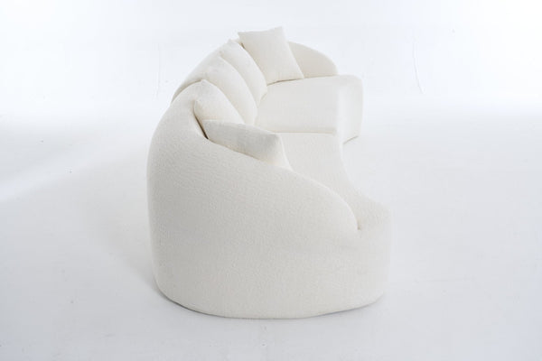 English Elm Compression Foam Curved Sectional Chenille Sleeper Sofa for Modern Living Rooms W2231S00052