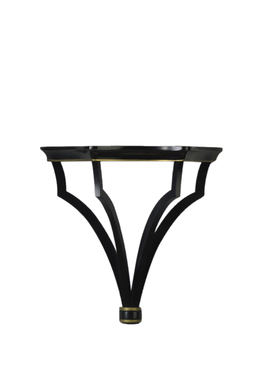 Chelsea House Sheraton Wall Bracket In Black With Gold Trim — 12"X12" Medium Decorative Shelf For Art, Plants, DéCor 380985