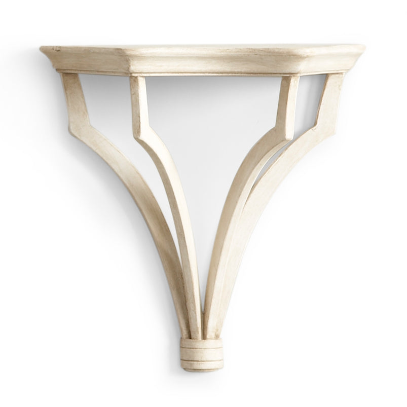 Chelsea House Sheraton Antique Cream Wall Bracket — Solid Wood Sheraton-Style Shelf Accent, 12"H X 12"W Display Charm 380986