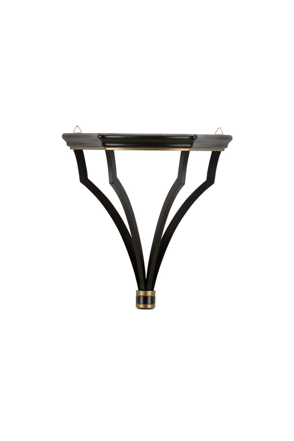 Chelsea House Sheraton Luxe Wall Bracket Black With Hand-Applied Gold Trim — 16" Display Shelf, Sturdy Elegant Accent 380990