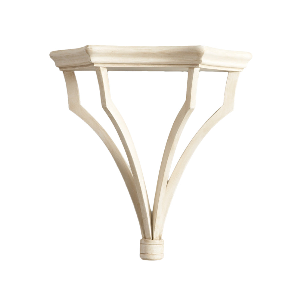 Chelsea House Sheraton Antique Cream Wall Bracket Shelf — Solid Wood Sheraton-Style Display Ledge, 16"H X 9.5"D 380992