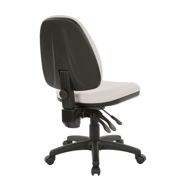 OSP Home Furnishings Dual Function Ergonomic Office Chair with Lumbar Support and Adjustable Foam Seat Snow 36420-R101