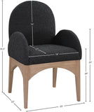 Waldorf Black Boucle Fabric Dining Chair 380Black-AC Meridian Furniture