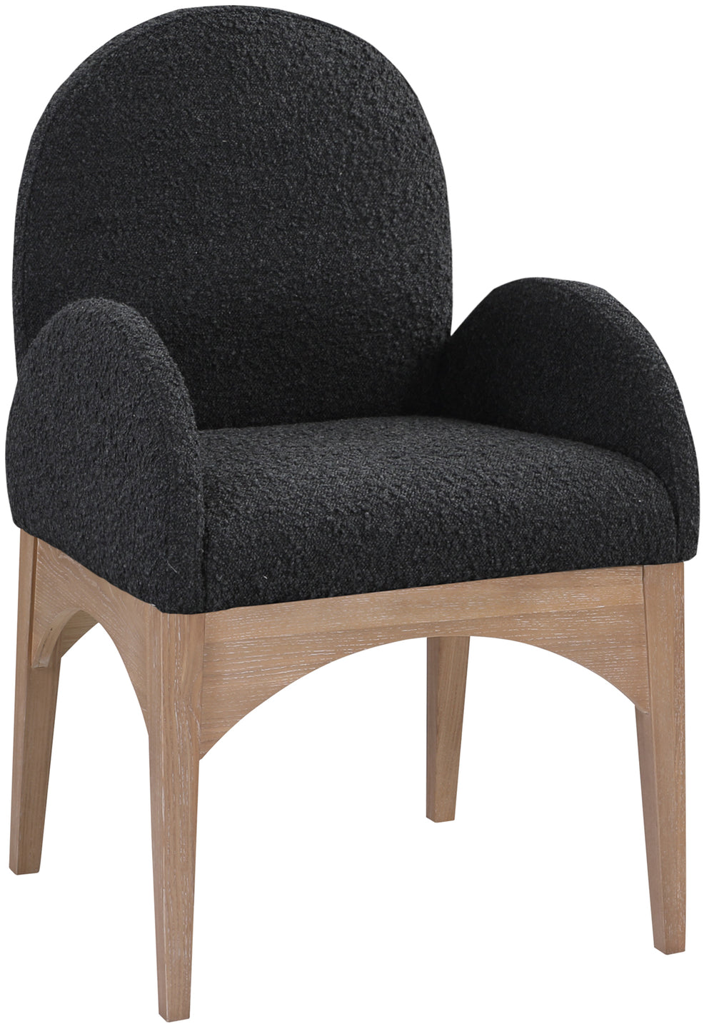 Waldorf Black Boucle Fabric Dining Chair 380Black-AC Meridian Furniture